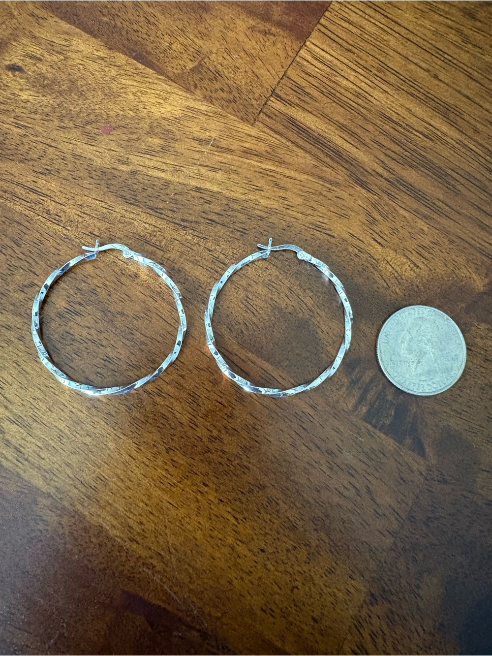 Silver Twisted Hoop Earrings - Women Jewelry